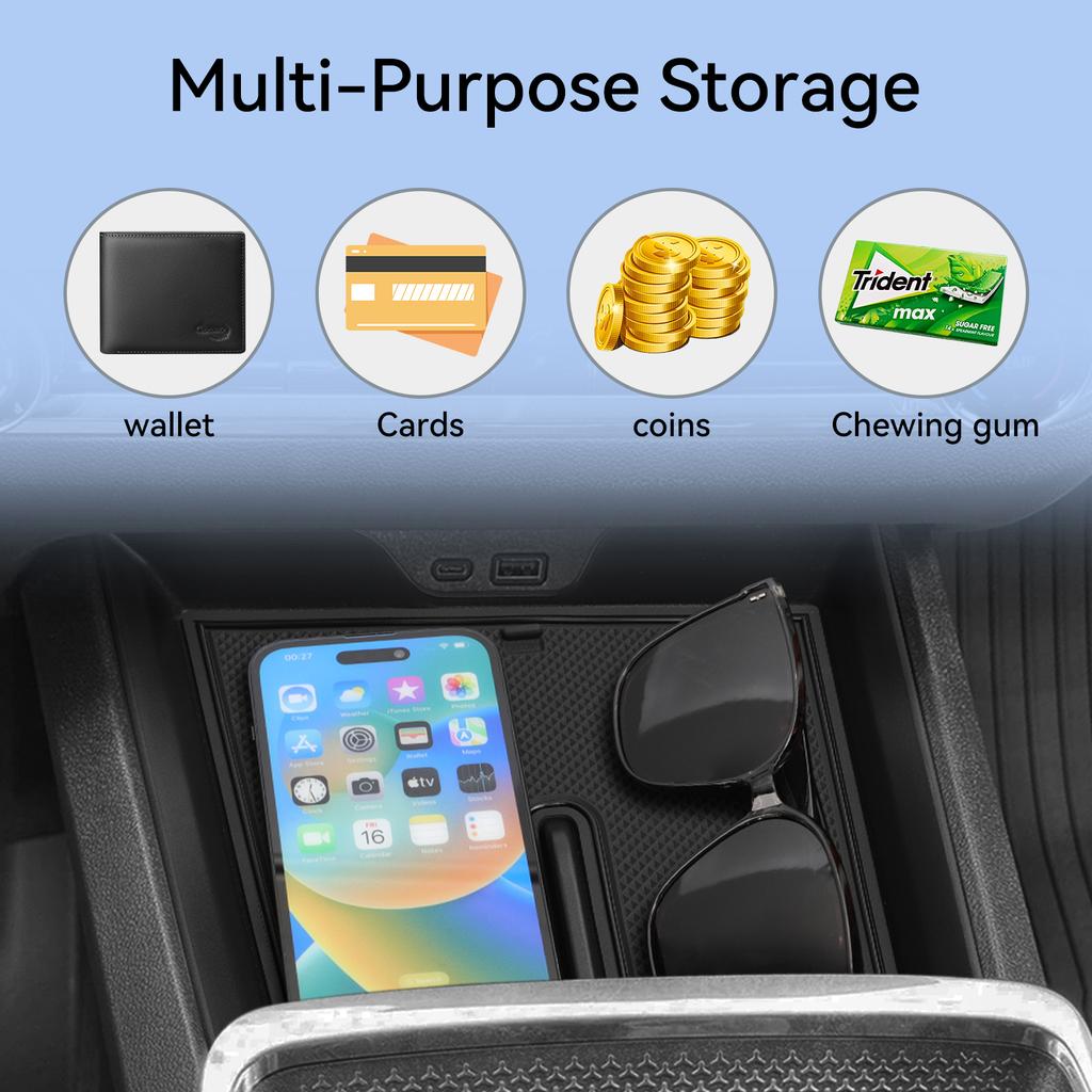 for Chevy Chevrolet Equinox 2025 2026 Central Console Storage Box Case Tidying Tray Organizer Car Interior Accessories Black