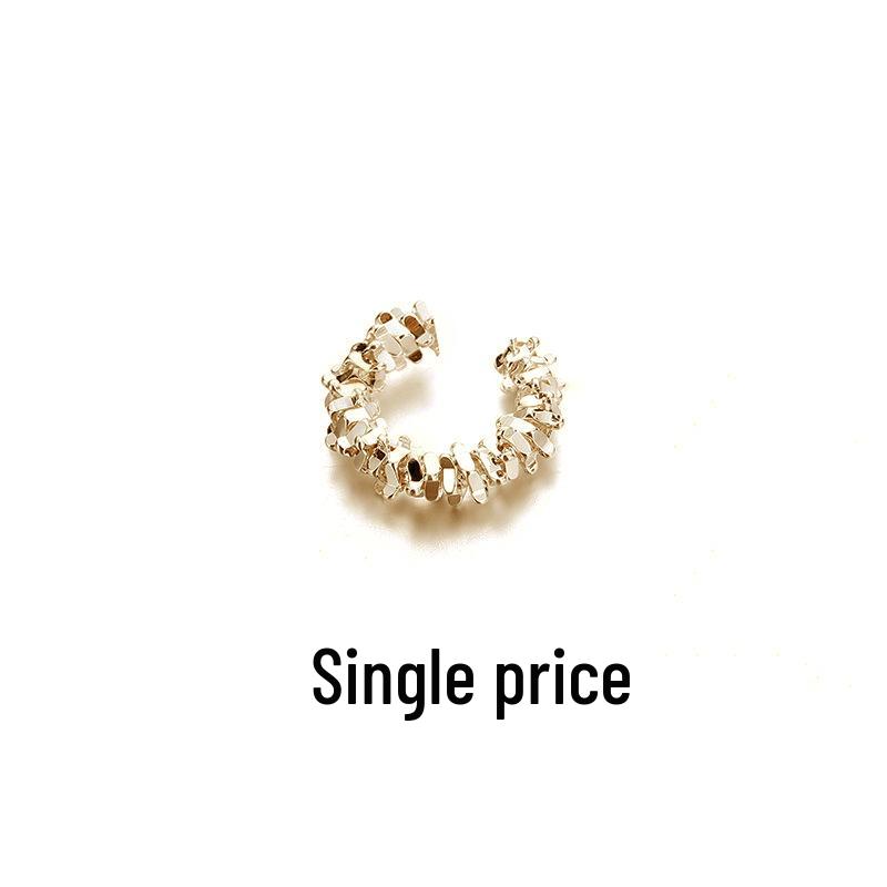 Korean Style Irregular Shiny Gear Ear Cuff, No Piercing Needed, Versatile and Chic for Autumn