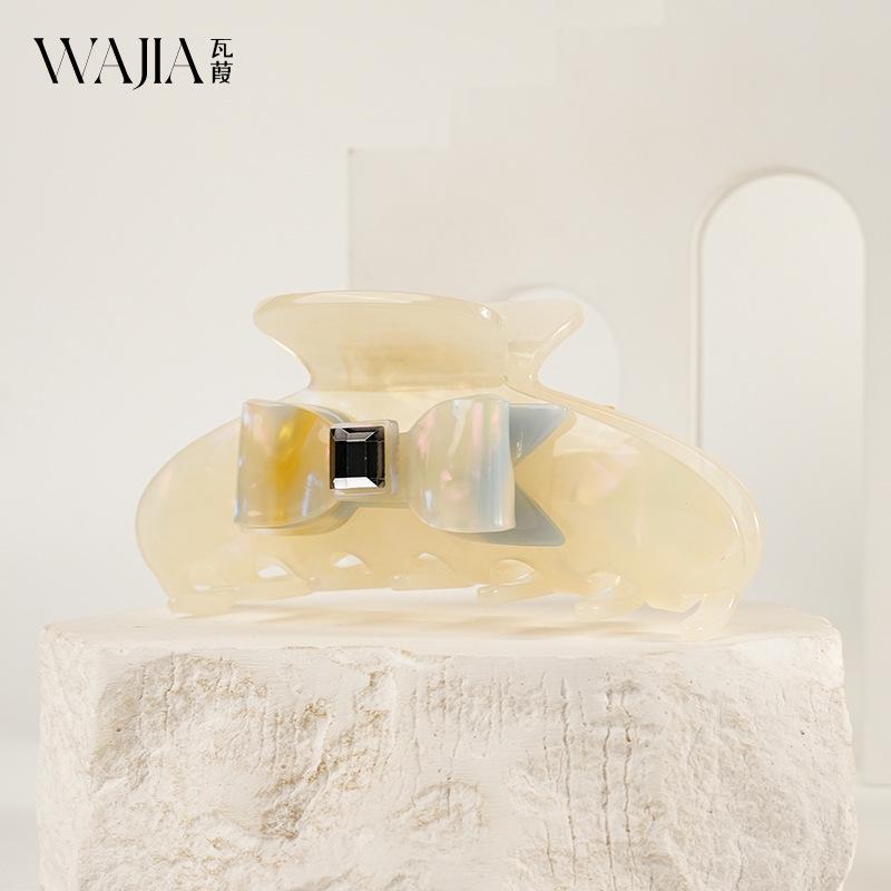 WJia French Luxury Rhinestone Bowknot Acetate Claw Clip