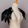 Punk Style Feather Cape Shawl Medieval Costume Accessory For Halloween Cosplay Masquerades Party