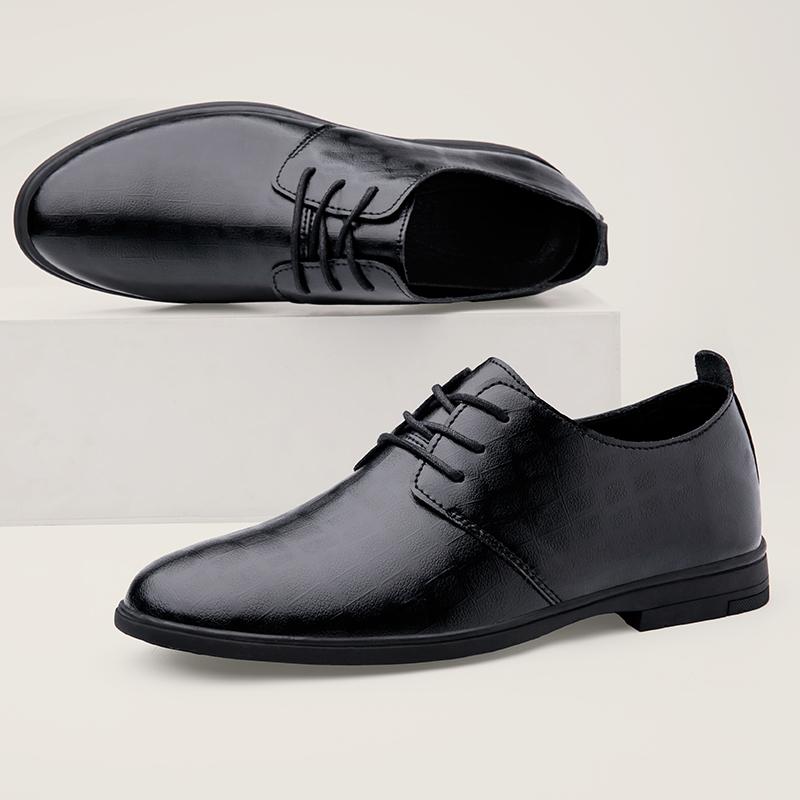 Men Minimalist Oxfords Shoes Men Leather Casual Shoes 2025 New Elegantes Flats Business Shoes Lace-Up All-match Dress Footwear