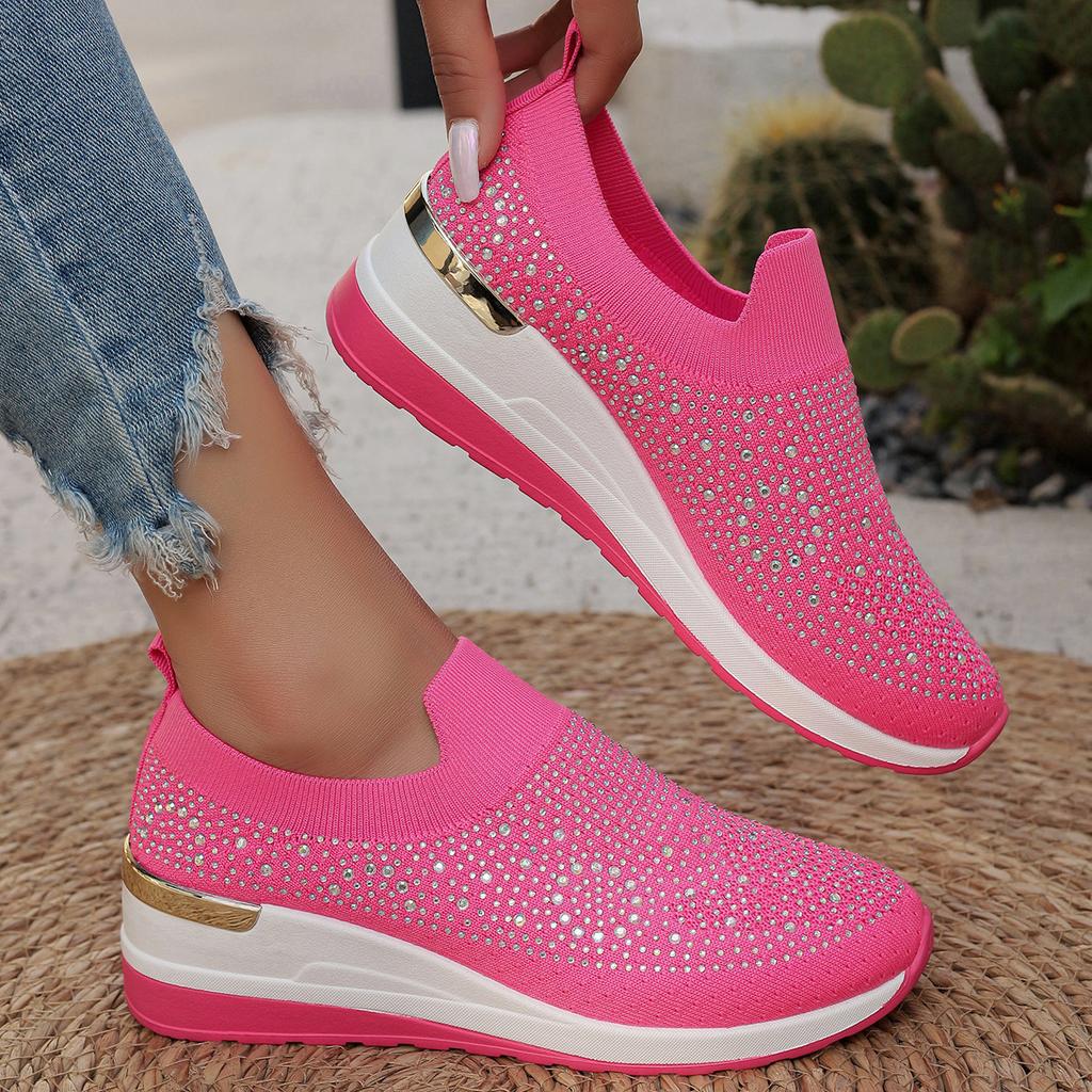 Women Casual Sneakers Breathable Wedge Women Lightweight Shoes Slip On 2024 New Comfortable Spring Mesh Sports Shoes
