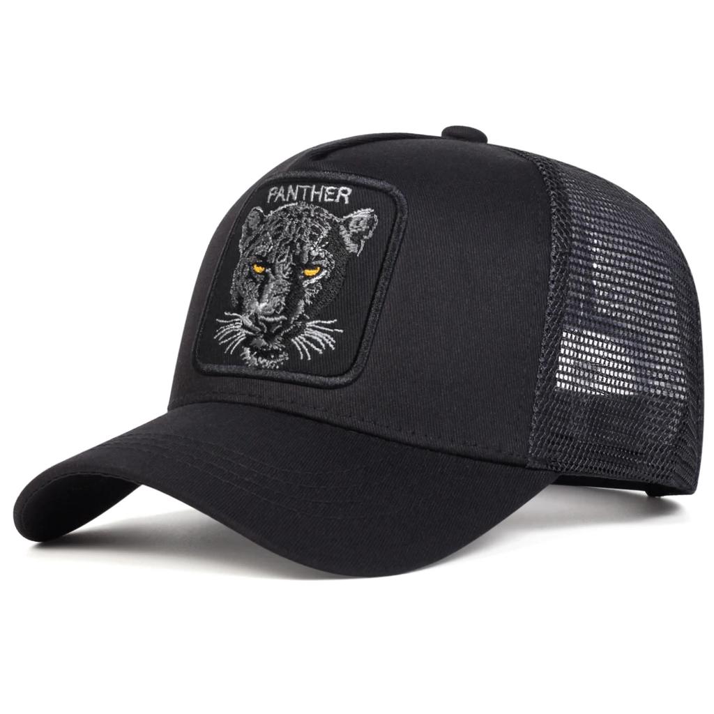 Rete Baseball Cucitura Ricamata Pantera Genere Neutro Donne Uomini Per Cappellini Primavera Estate Esterno Regolabile Cappelli Casual Cappello Parasole Sport