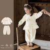 2026 Spring Baby Girl Lace Hoodie & Sweatpants Two-Piece Set