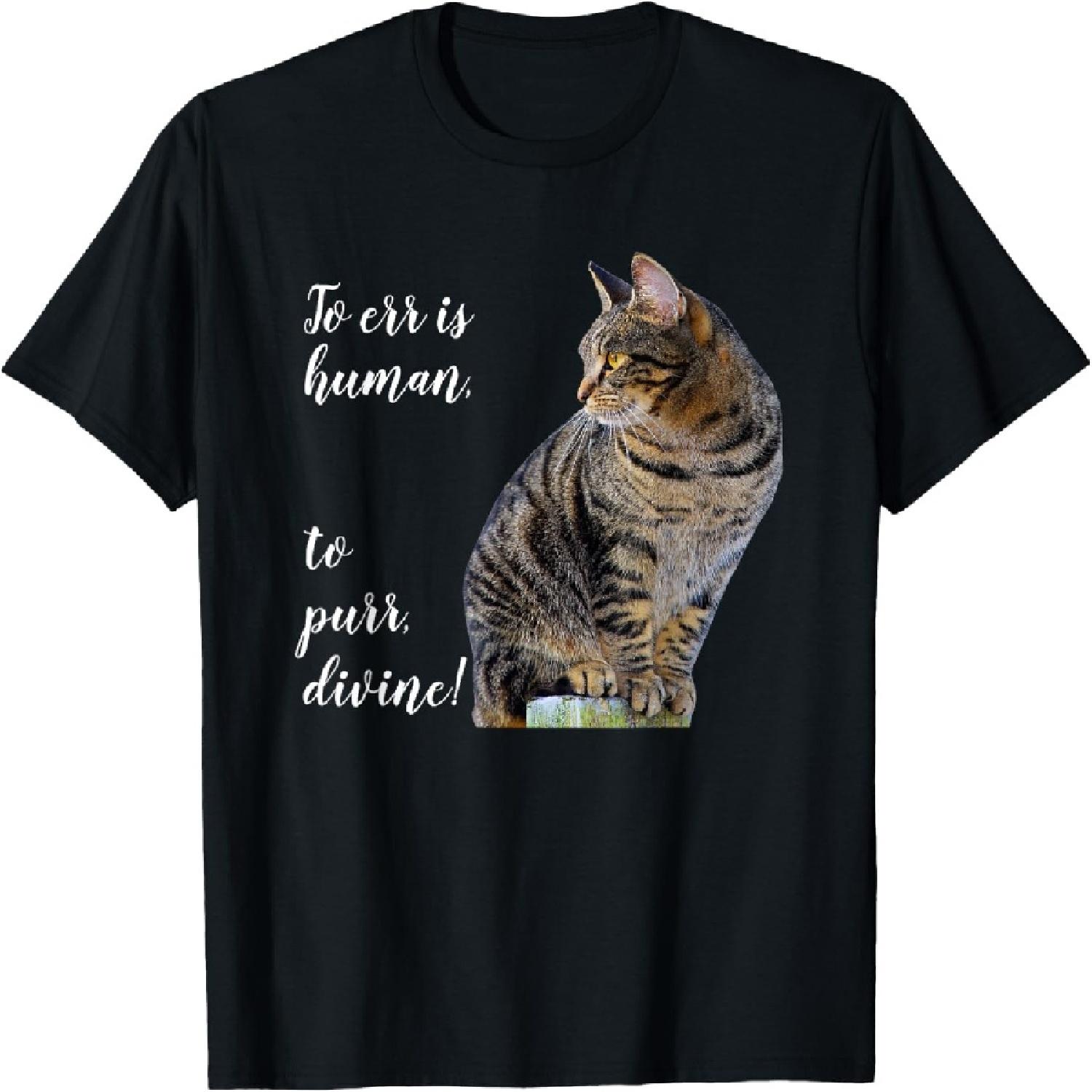 

Tabby Cat Inspirational Quote, Gray Kitty Graphic T-Shirt XXXXXL чорний