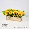 Cross-border Sunflower Small Potted Plant with Wooden Fence Base for Wedding Decor & Photography Props