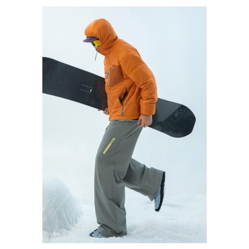 Men Outdoor Warm Thick Loose Straight Casual Cargo Work Pants