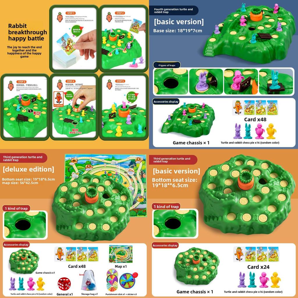 Juego de Mesa Desafío de Trampa para Conejos Para Niños Con Puzzle Multijugador y Diversión Estratégica
