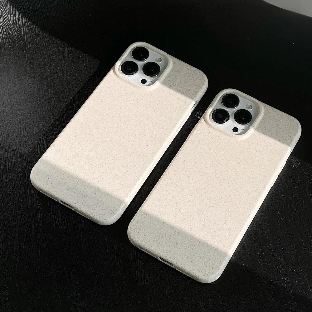 Eco Biodegradabile Paglia di Grano Custodia Morbida In Silicone Per il iPhone 11 12 13 14 Pro Max 7 8 14 Più XR XS Max SE 2020 Della Copertura Antiurto