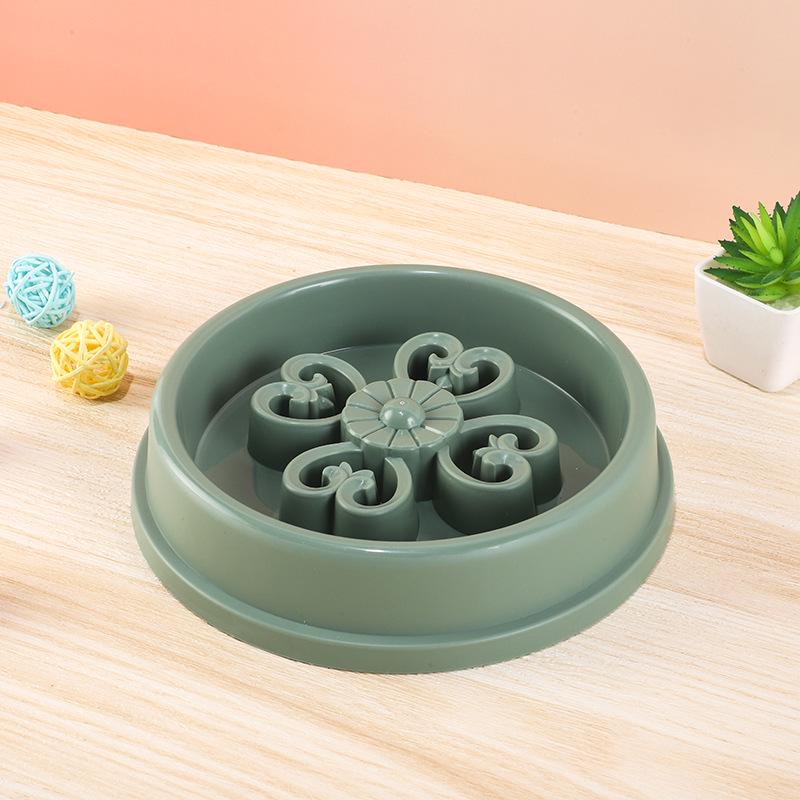 Cross-Border Pet Bowl: Anti-Choking Cat & Dog Slow Feeder with Lattice Design.