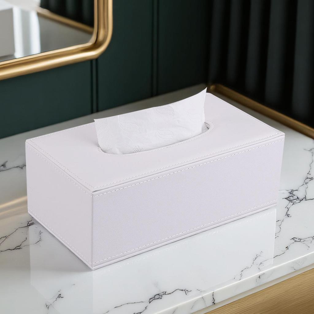 Modern Minimalist Leather Tissue Box for Home, Office, or Hotel