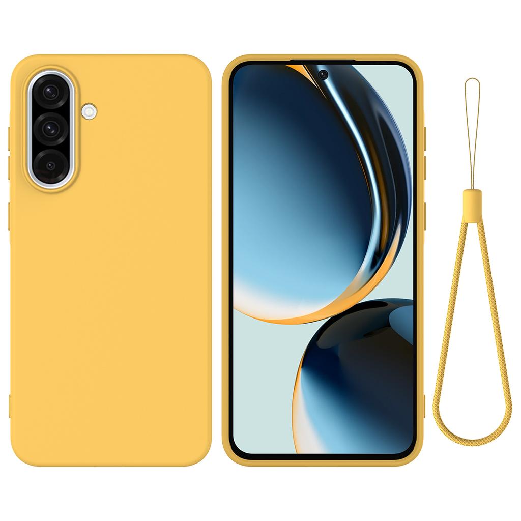 For Samsung Galaxy A37 5G Liquid Silicone Case Phone Back Cover with Hand Strap