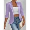 Women's Solid Color Casual Mid Sleeve Thin Outer Jacket