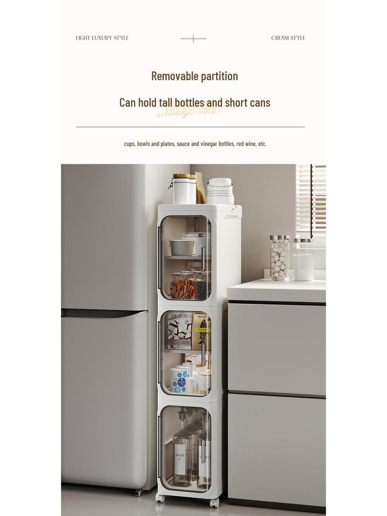 Foldable Bathroom Gap Storage Cabinet with Drawers