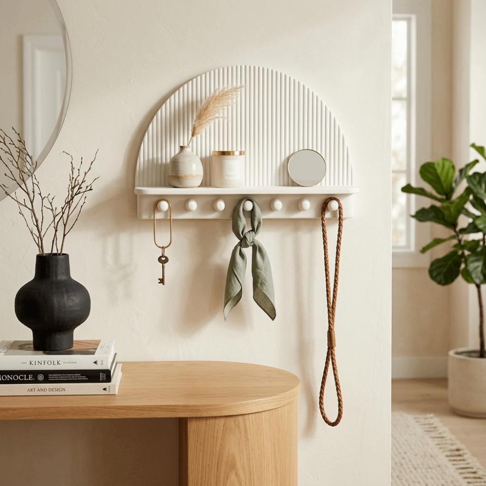 3D Printed Wall Mount Storage Rack Wall Decor Hanging Shelf Door Back Organizer Porch