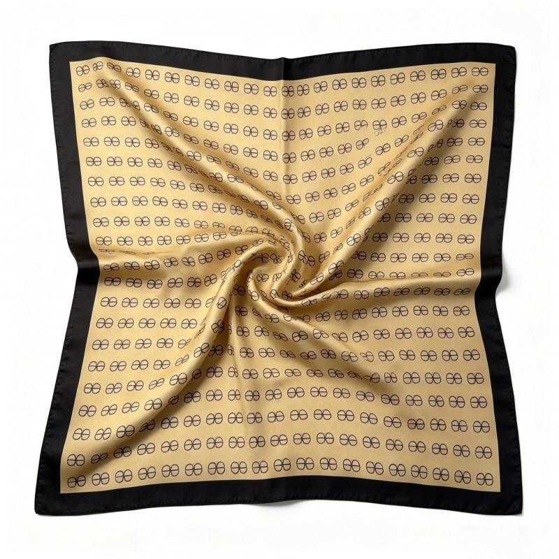70x70cm Nylon Square Scarf Women Vintage Print Lightweight Accessory Office Casual Hair Styling