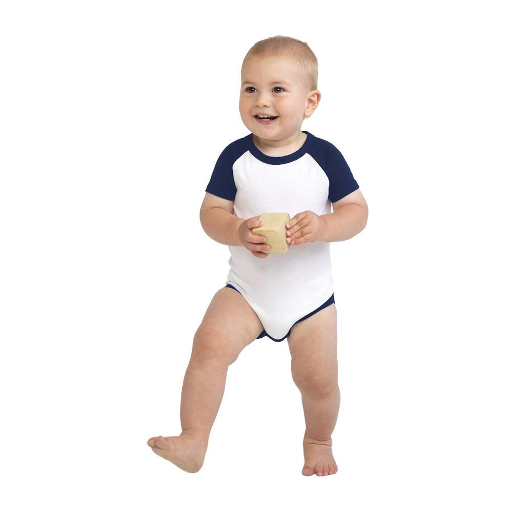 Larkwood Baby Essential Short-Sleeved Baseball Bodysuit
