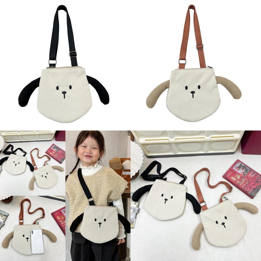 Child Canvas Bear Crossbody Bag With Reinforced Stitching For Kids Daily Use