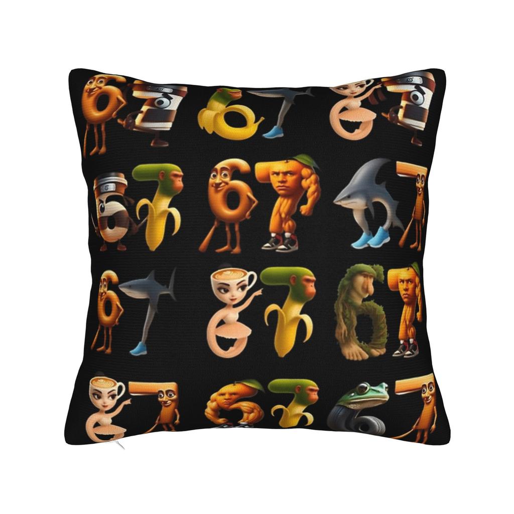 Italian Brainrot Characters Funny Meme Popular Pillowcase Printed Cushion Cover Decorations  Pillow Case Cover Sofa