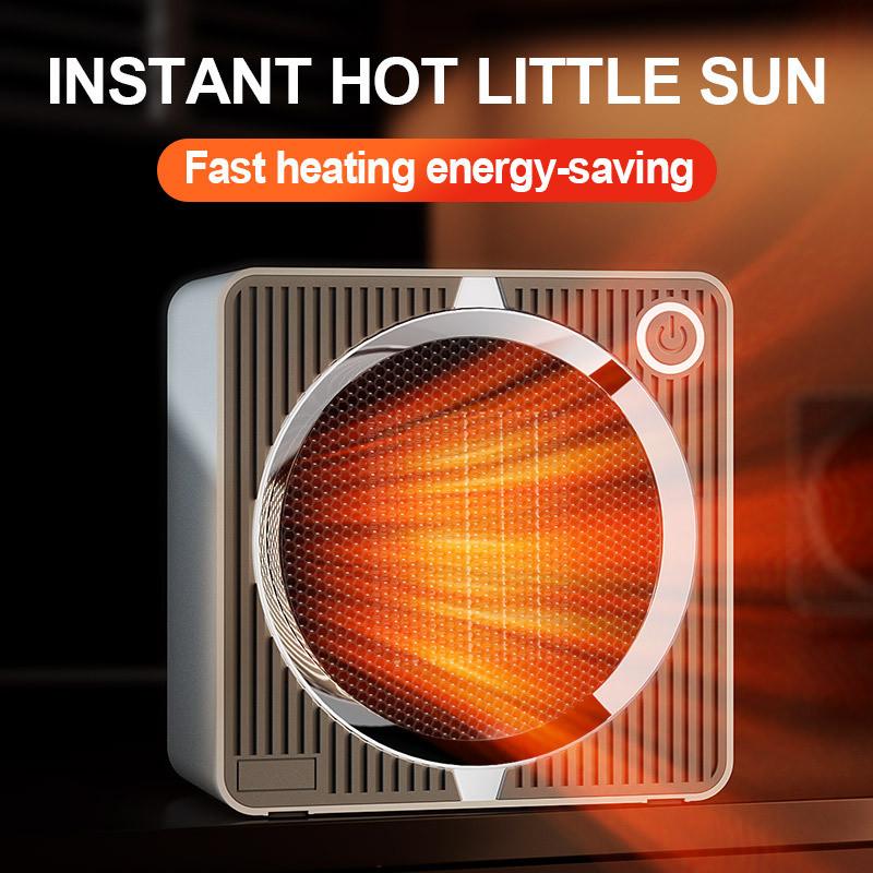 500W High Power PTC Heating Electric Heater Small Indoor Heating Fan Household Rapid Heating Desktop Warmer