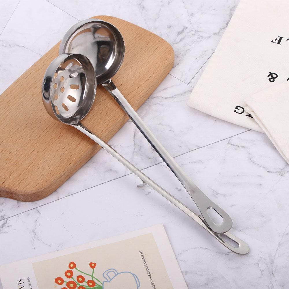 Cooking Dinnerware Stainless Steel Multifunction Soup Ladle Tableware Slotted Scoop Serving Spoon