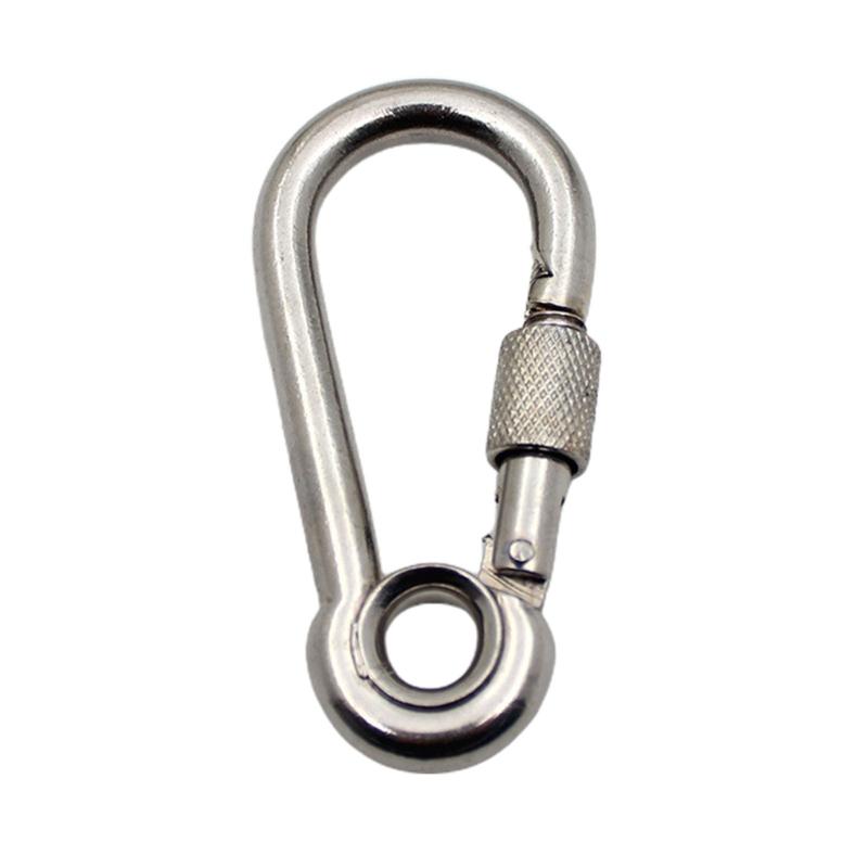 2 Pcs Locking Carabiner Screw Gate Buckle Heavy Duty Carabiner Stainless Steel Screw Lock Carabiner Hooks Durable