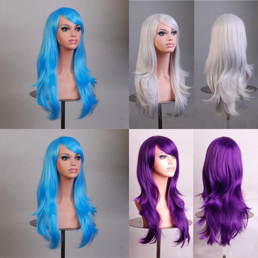 Cross Border Anime Cosplay Wavy Wig With Heat Resistant Fiber For Women