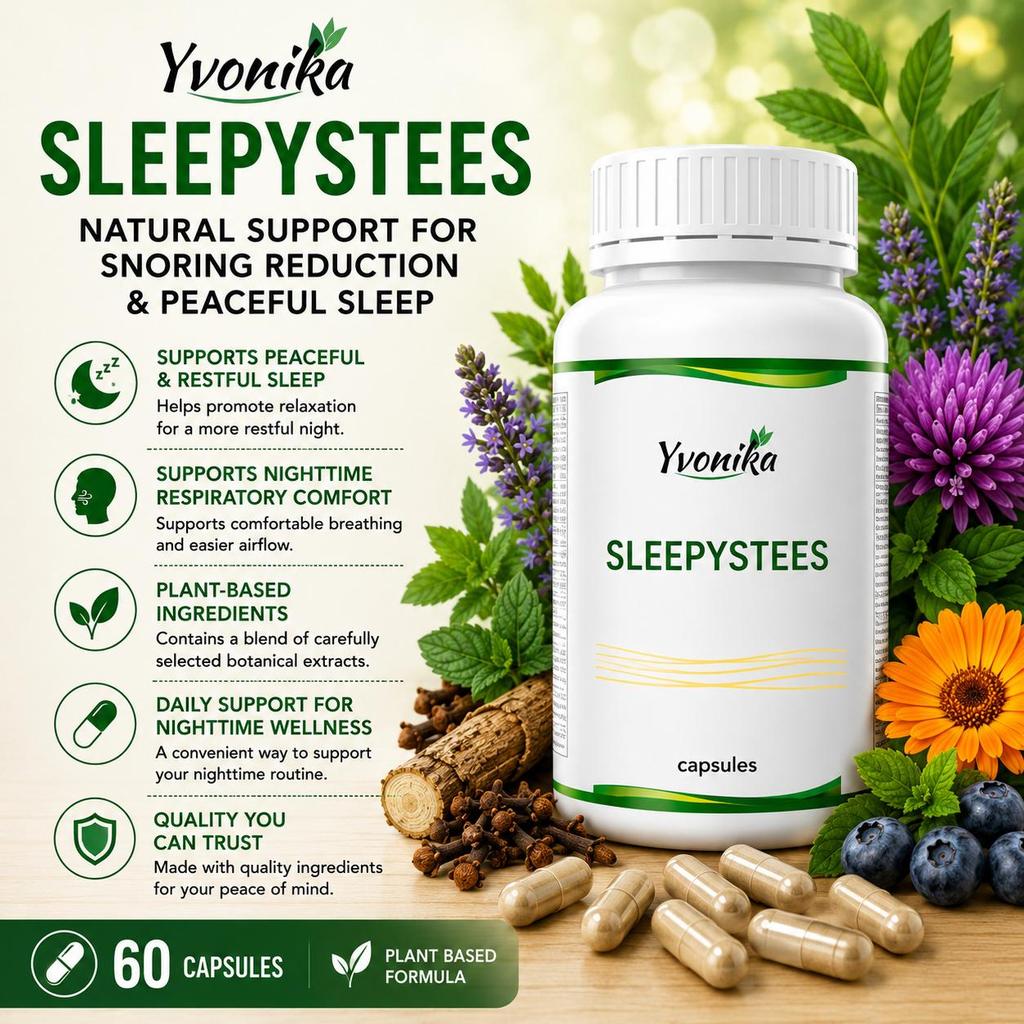 SleepyStees – Natural Support for Snoring Reduction and Peaceful Sleep, 60 Capsules