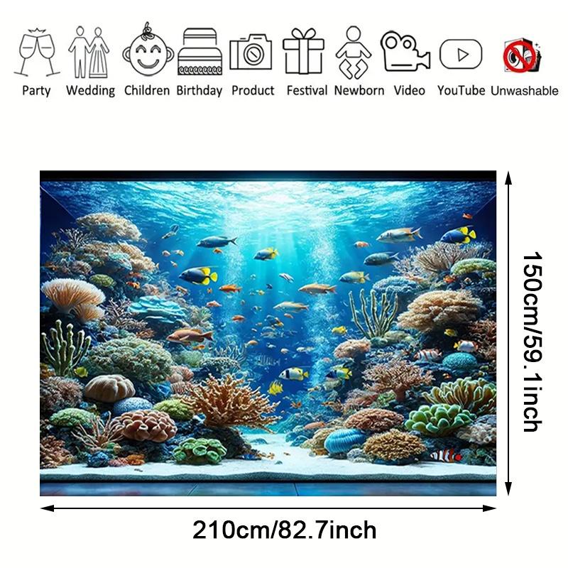 1 Underwater World Photography Background Cloth - Wall Paintings for Living Room Bedroom and Office Decoration