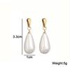 Sweet Imitation Pearl Water Drop Earrings for Woman European and American Statement Metal Gold Color Earring Jewelry