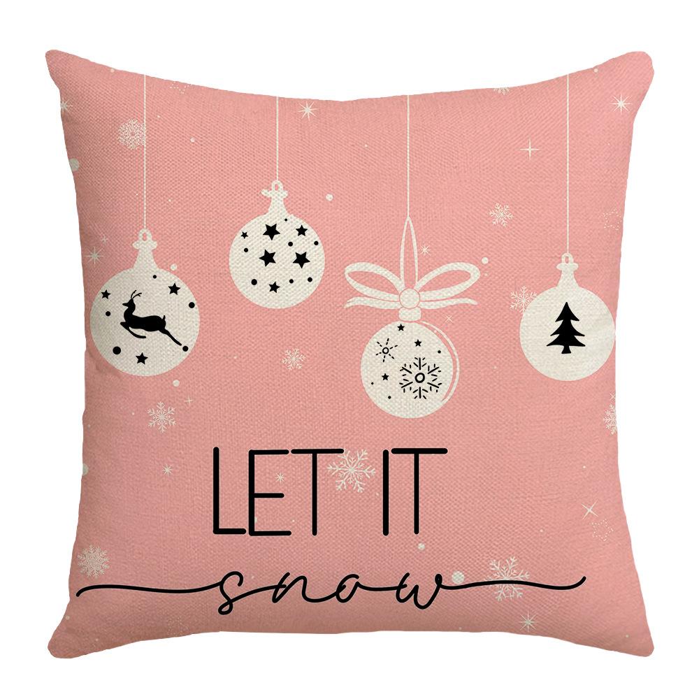 

Новая Рождественская Подушка Гостиная Диван Спальня Балкон Подушка Односторонняя Лен Домашняя Подушка 45 * 45Cm (without core)