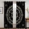 Boho Psychedelic African Women Art Black Stars Moon Panel Thin Shading Polyester Window Curtain for Bedroom Living Room Decor