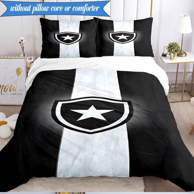 3PCS Shield With Star Emblem Printed Soft Bedding Set,Including 1pc Duvet Cover And 2pcs Pillowcases Perfect for Bedroom, Dormitory, Fan Gift