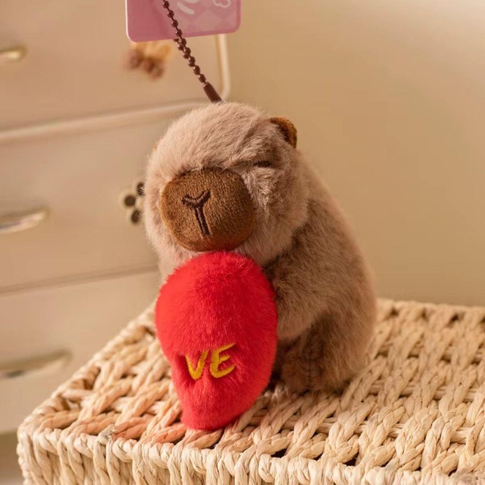 Animal Capybara Plush Keychain Magnetic Capybara Plush Doll Creative Plush Couple Keychains Kids