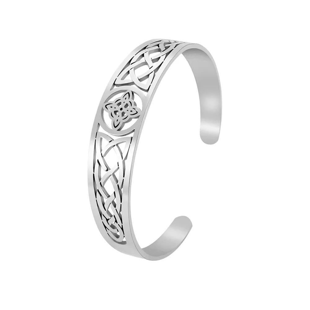 Amuletos de Bruxaria Pulseiras de Nó de Bruxa Pulseira Aberta com Nó Celta Vintage para Mulheres Joias Wicca Presente