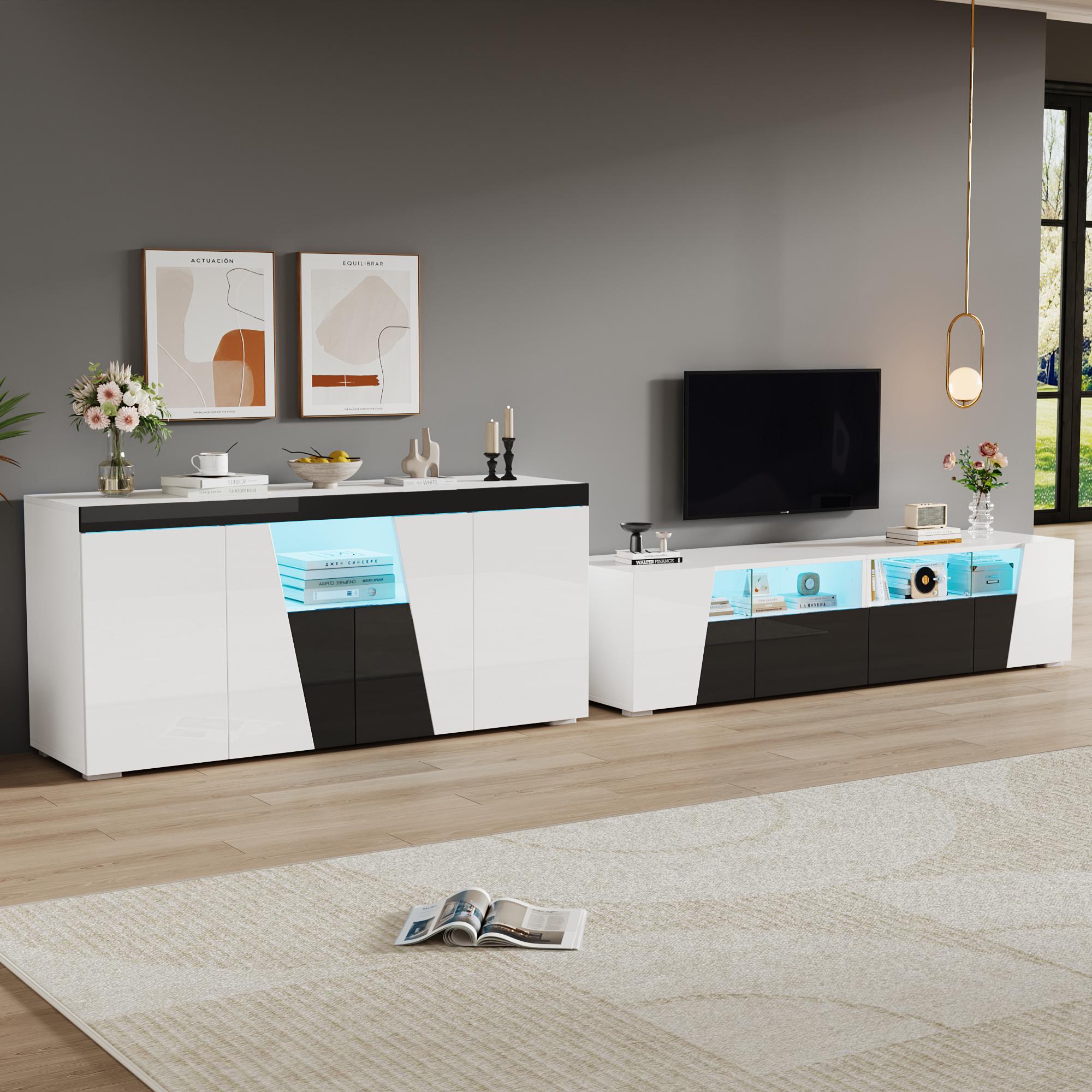 TV cabinet and side cabinet combination