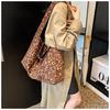 Ielgy Autumn Winter Leopard Print Large-Capacity Bag Casual Commuter Shoulder Loose Tote Bag