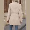 Autumn Ladies Mid-length Temperament Woolen Coat Lapel Button Temperament Slim Woolen Jacket
