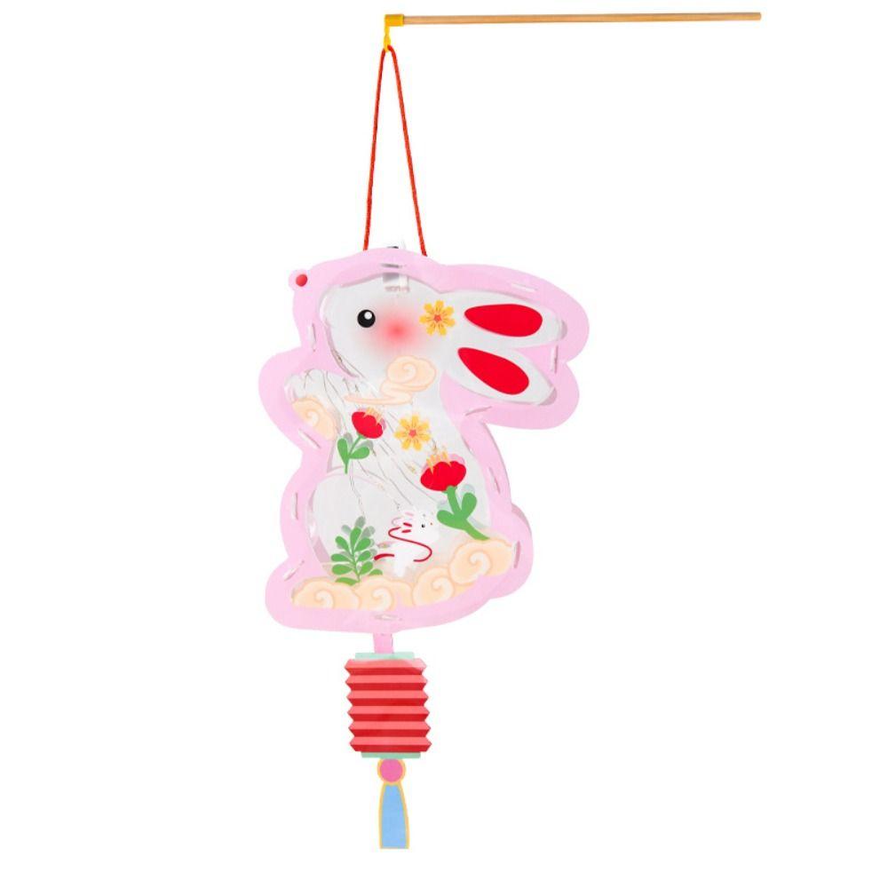 3D Middle Autumn Festival Lantern Rabbit Ancient Style Handheld Lantern  Children