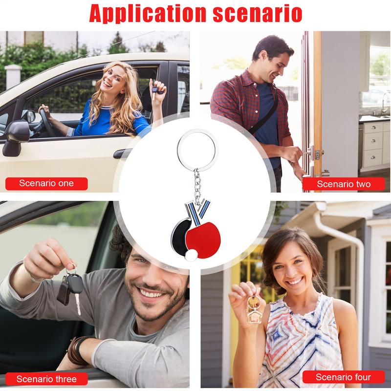 1pc Creative PingPong Racket Pendants Keychain Souvenir Cute Sports Keychain Pendant Ball Sports Fans Key Ring Gift Ornament