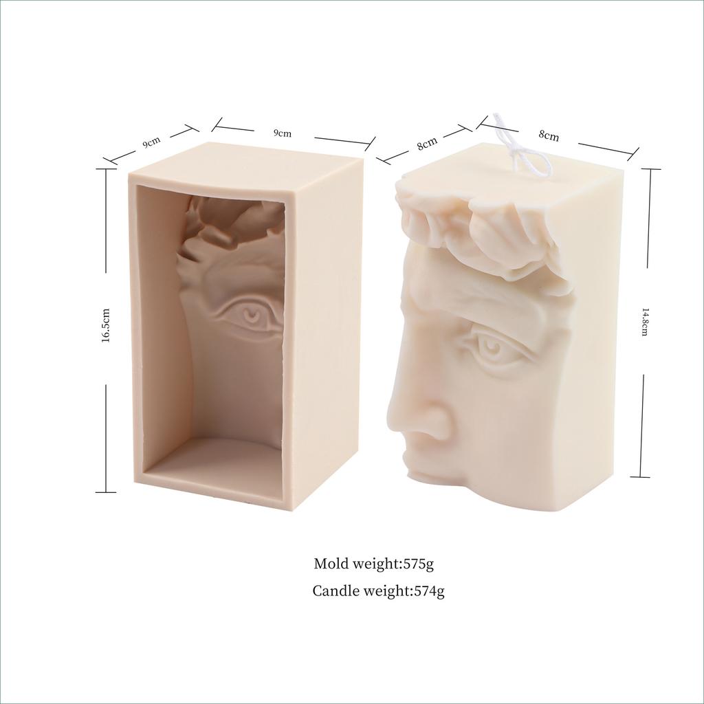 DIY Large Goddess Medusa Snake Head Candle Silicone Mold Mithus David Half Face Statue Epoxy Resin Silicone Mold Home Decor