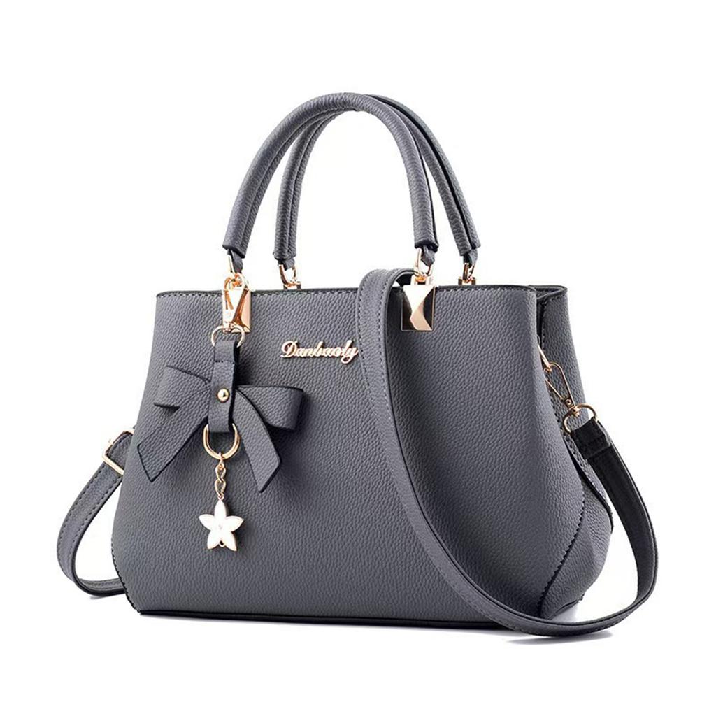 Danbaoly Large Capacity Handbag for Women Tote Shoulder Bag with Bow Accent and Star Charm Adjustable Crossbody Strap