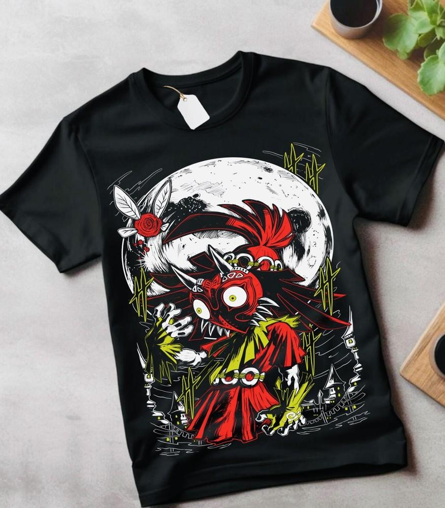 

Majoras Mask T-shirt The Legend of Zelda Graphic Print Anime Gift Shirt All Size L