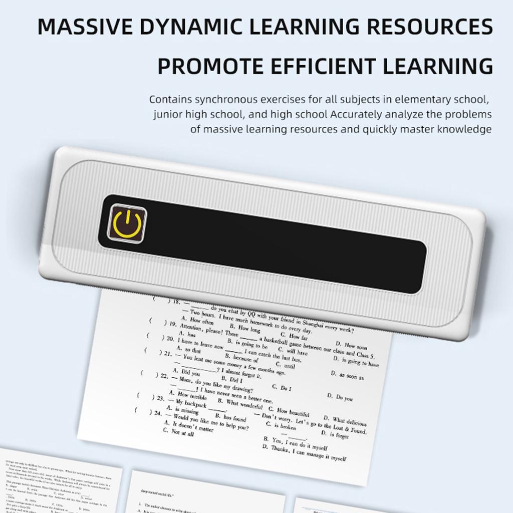 Tragbarer Drucker, kabelloser tintenloser Drucker, unterstützt 8,26 x 11,69 Zoll Thermopapierdrucker BT5.1