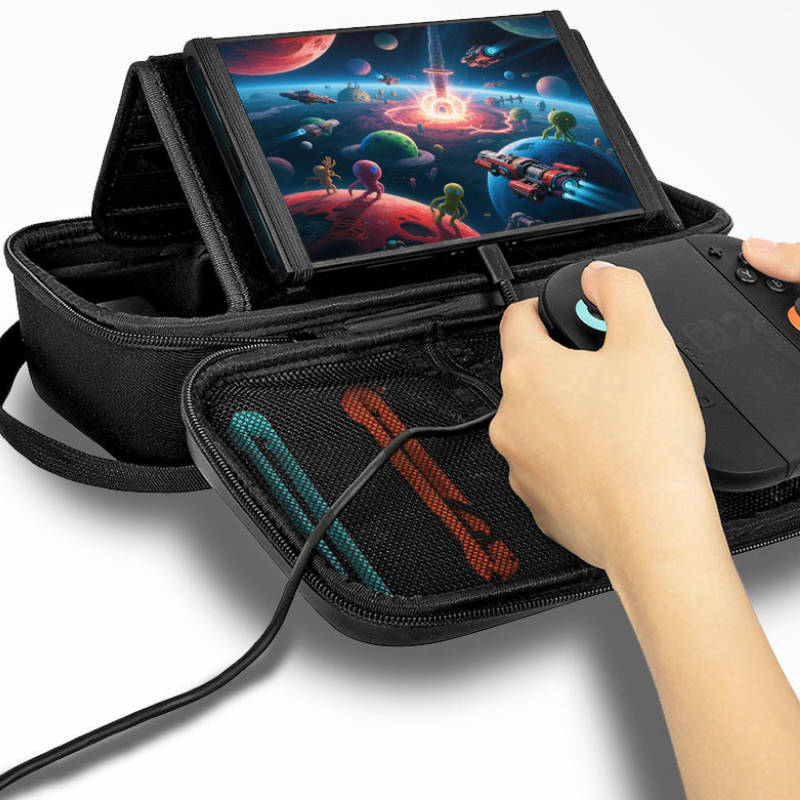 Hartschalen-Tragetasche für Switch, Vollständiges Set Schutz-Aufbewahrungstasche Tragbarer Reise-Organizer-Box für Switch 2 Konsole Spielzubehör