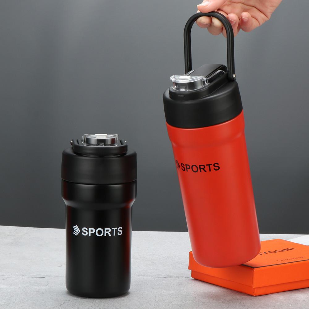 Outdoor Hohes Erscheinungsbild Doppelter Getränke-Kaffeebecher Amerikanisch Tragbar Auto Wasserbecher Männer und Frauen Gleich Sportgriff Kessel