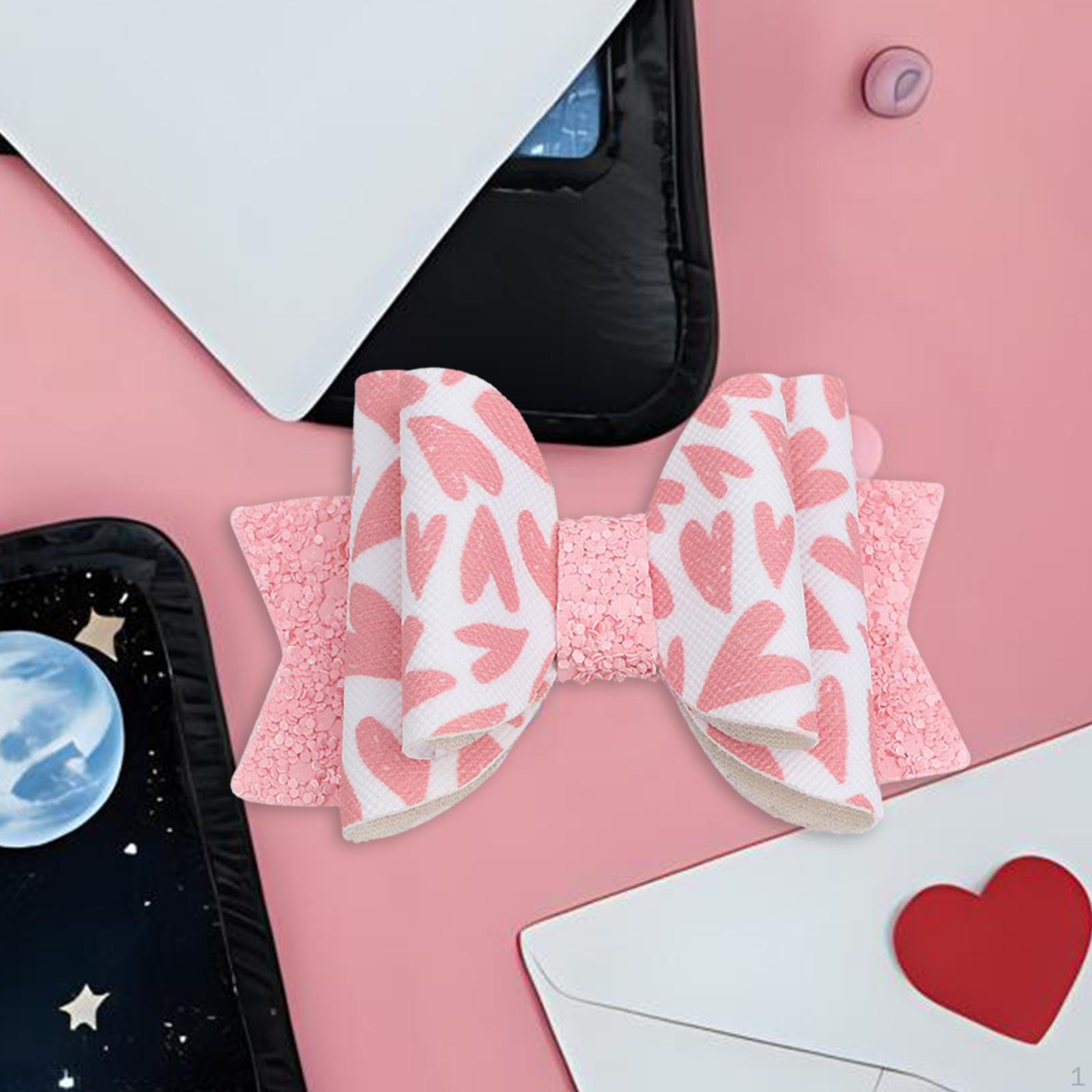 Elegant Hair Clip with Sparkling Jewelry Decoration Pink Heart