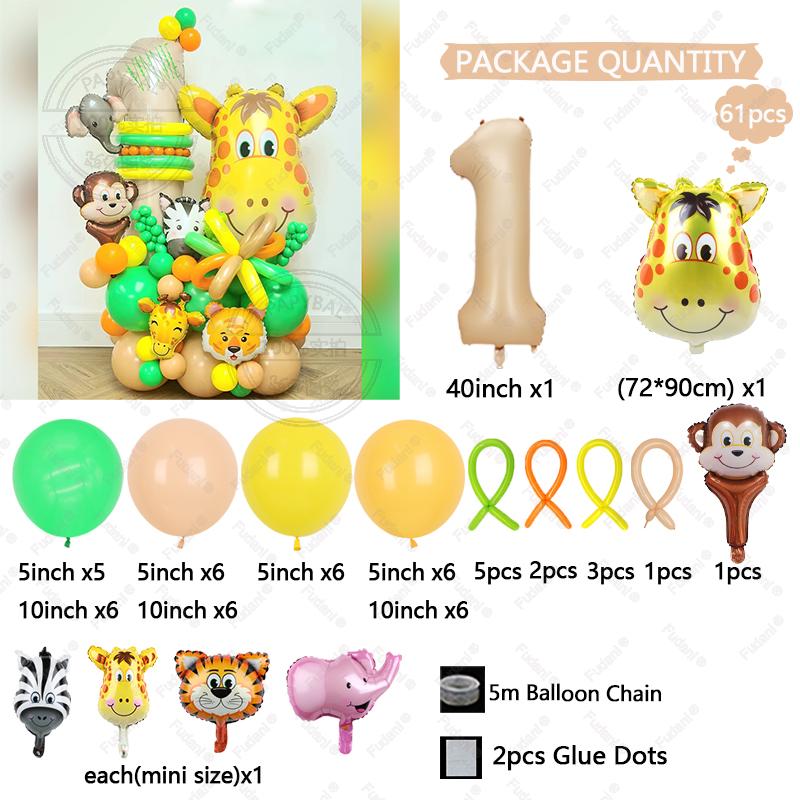 Cartoon Animal Head Foil Balloons Baby Shower Birthday Party Decorations Tiger Lion Monkey Zebra Cow Giraffe Head Helium Balloon