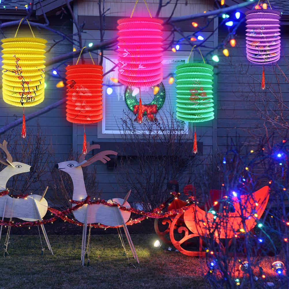 10 Pcs Paper Lanterns Colorful Holiday Hanging Lantern Chinese Japanese Paper Hanging Decorations