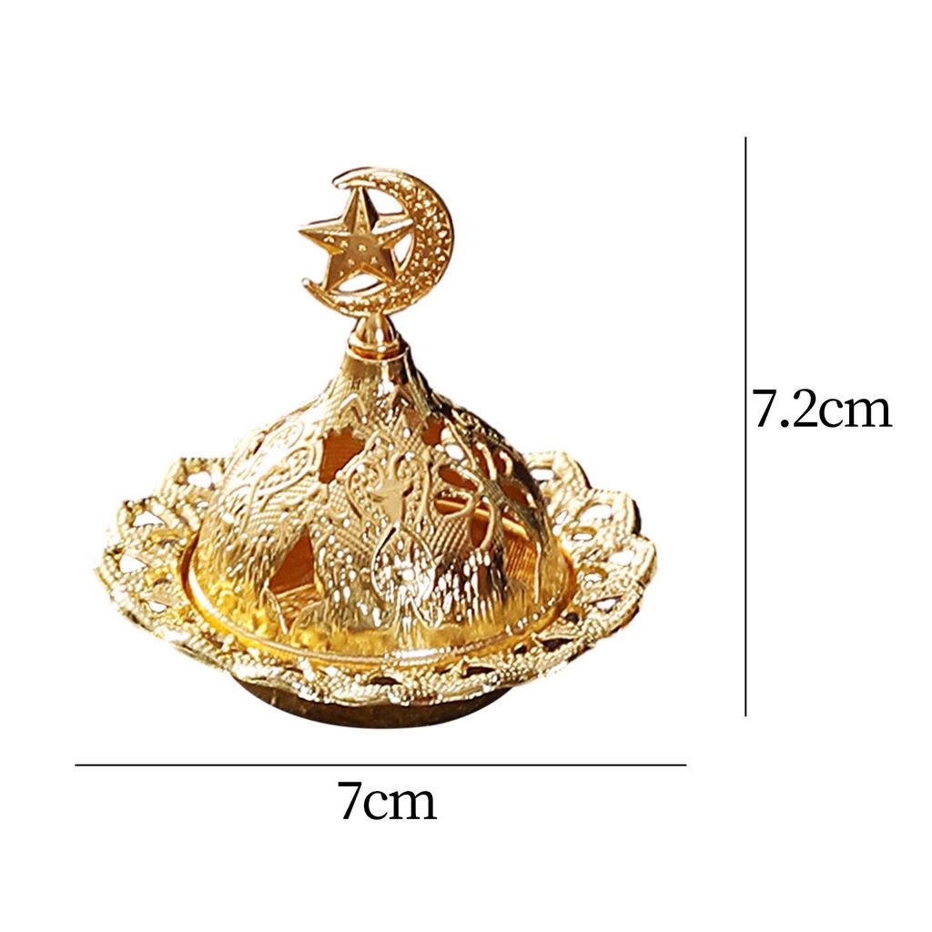 Arabic Incense Burner Candlestick Holder Ornament Metal Censer Cone for Yoga